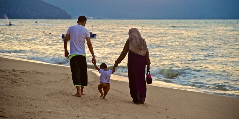 Family by the Beach 
